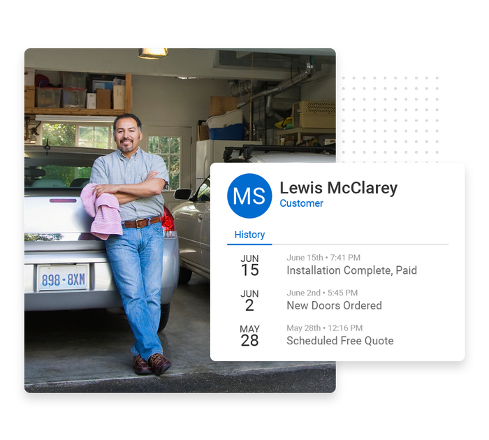 Garage door contractor CRM