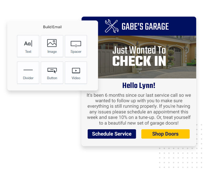 Garage door contractor email marketing